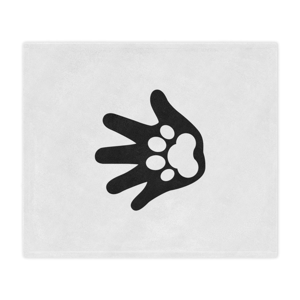 Paw n' Hand Minky Blanket - White