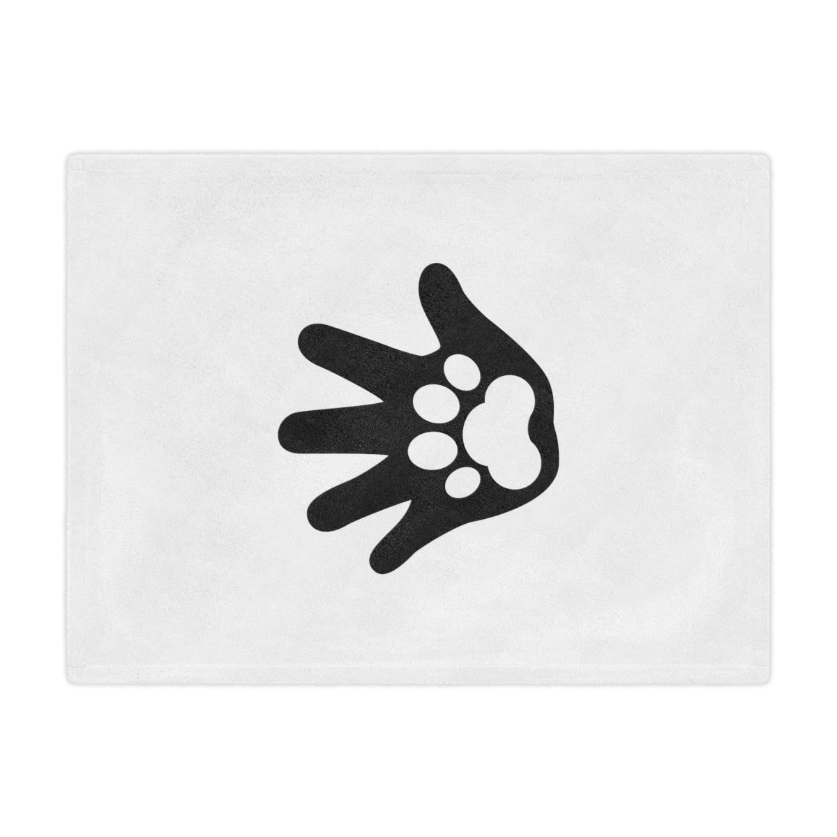 Paw n' Hand Minky Blanket - White