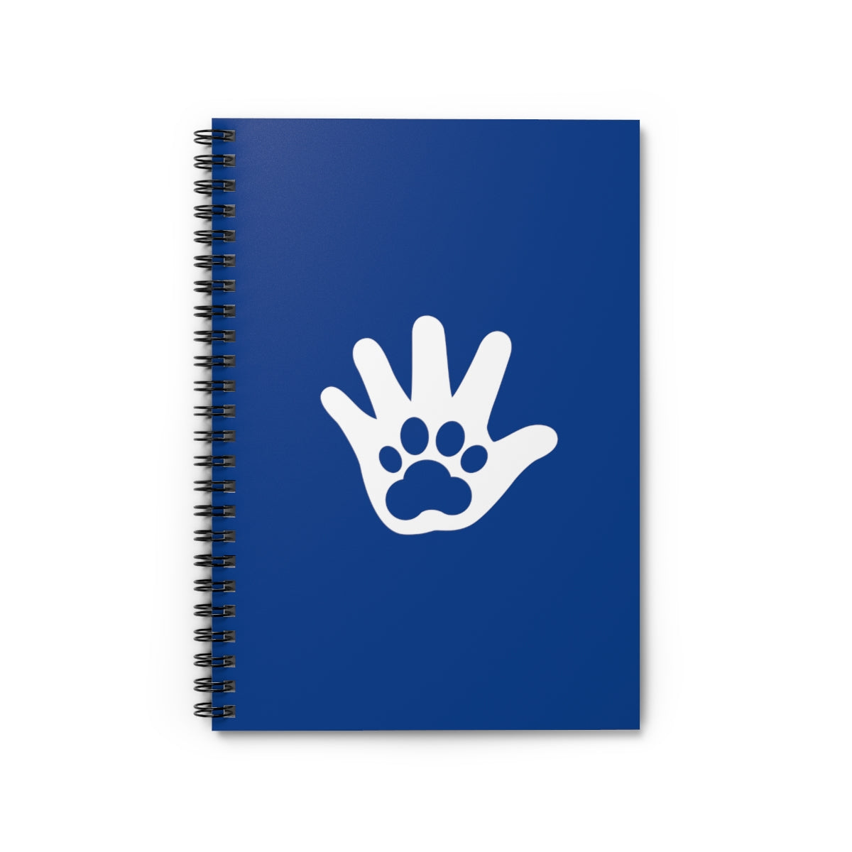 Paw n' Hand Spiral Ruled Line Notebook - Blue
