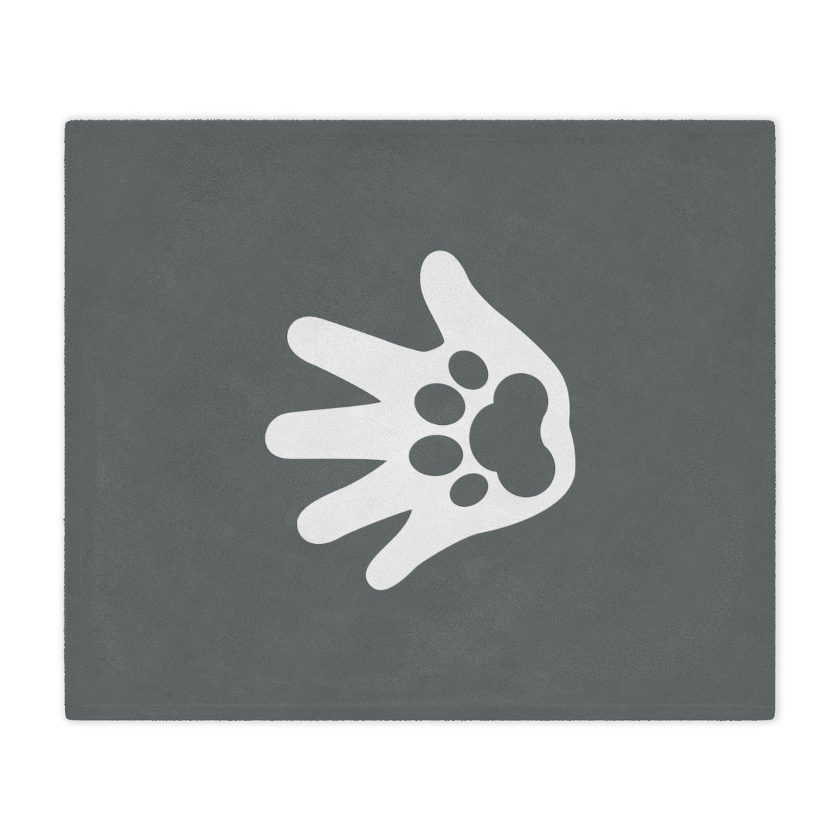 Paw n' Hand Minky Blanket - Gray