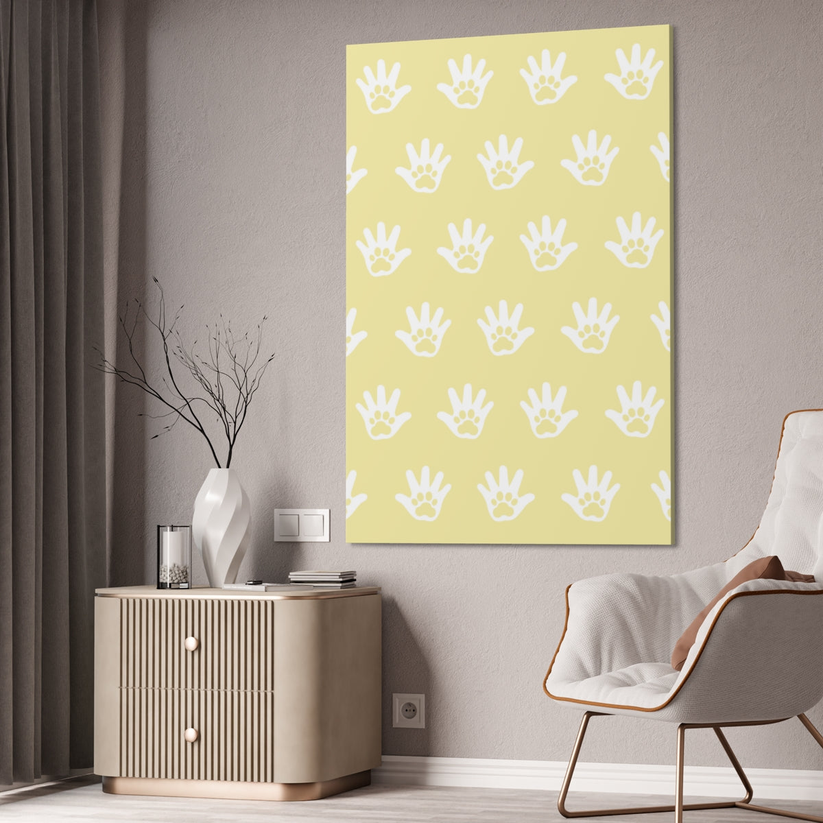 Paws n' Hands Canvas Stretched, 1.5'' - Buttermilk Yellow