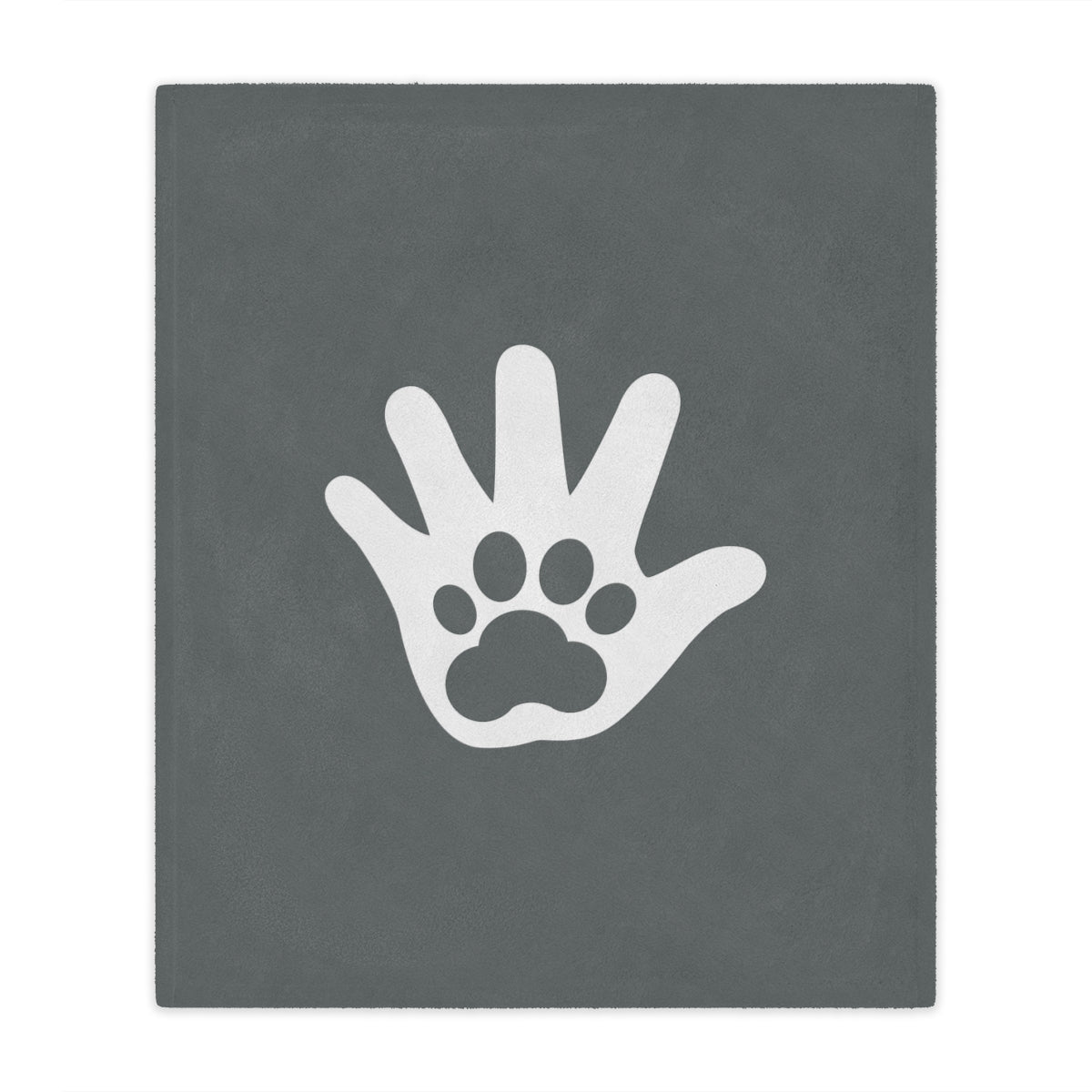 Paw n' Hand Minky Blanket - Gray