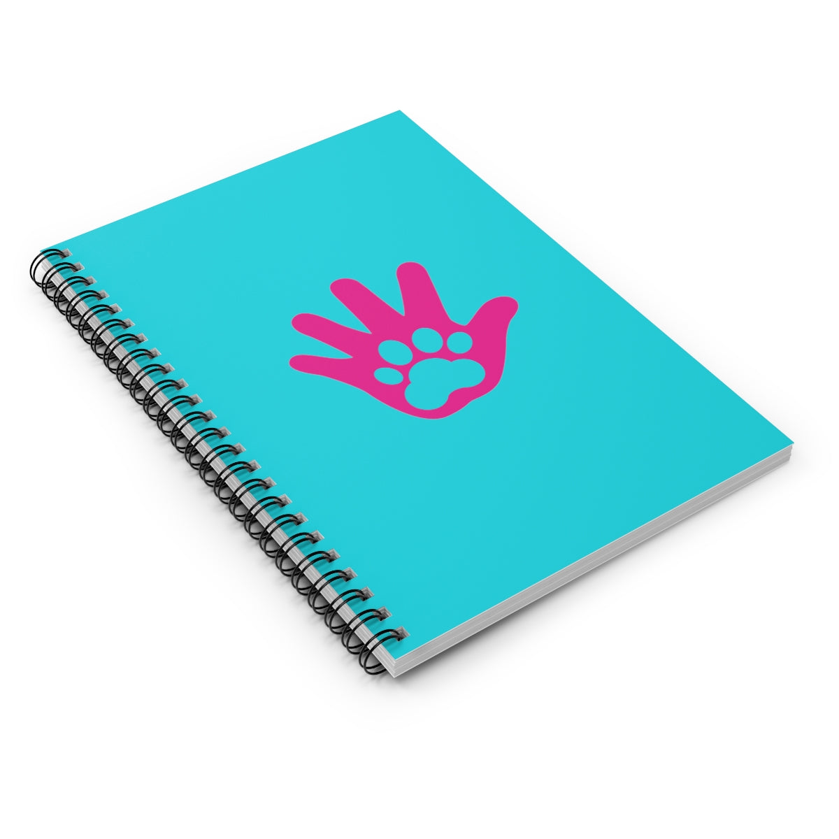 Paw n' Hand Spiral Ruled Line Notebook - Special Edition Blue