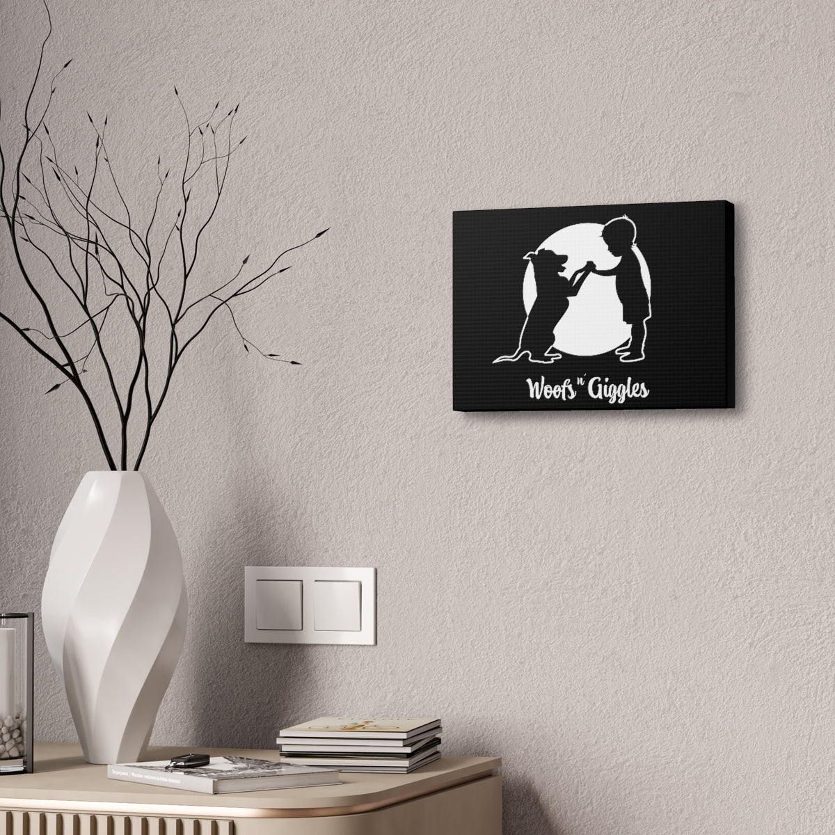 Woofs n' Giggles Canvas - Black