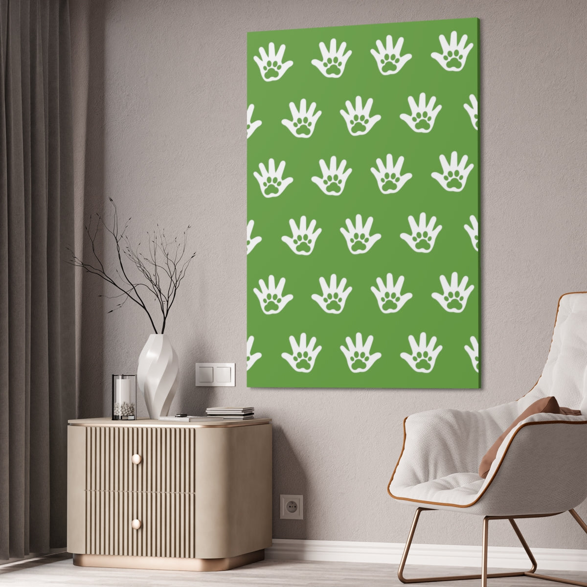 Paws n' Hands Canvas Stretched, 1.5'' - Fern Green