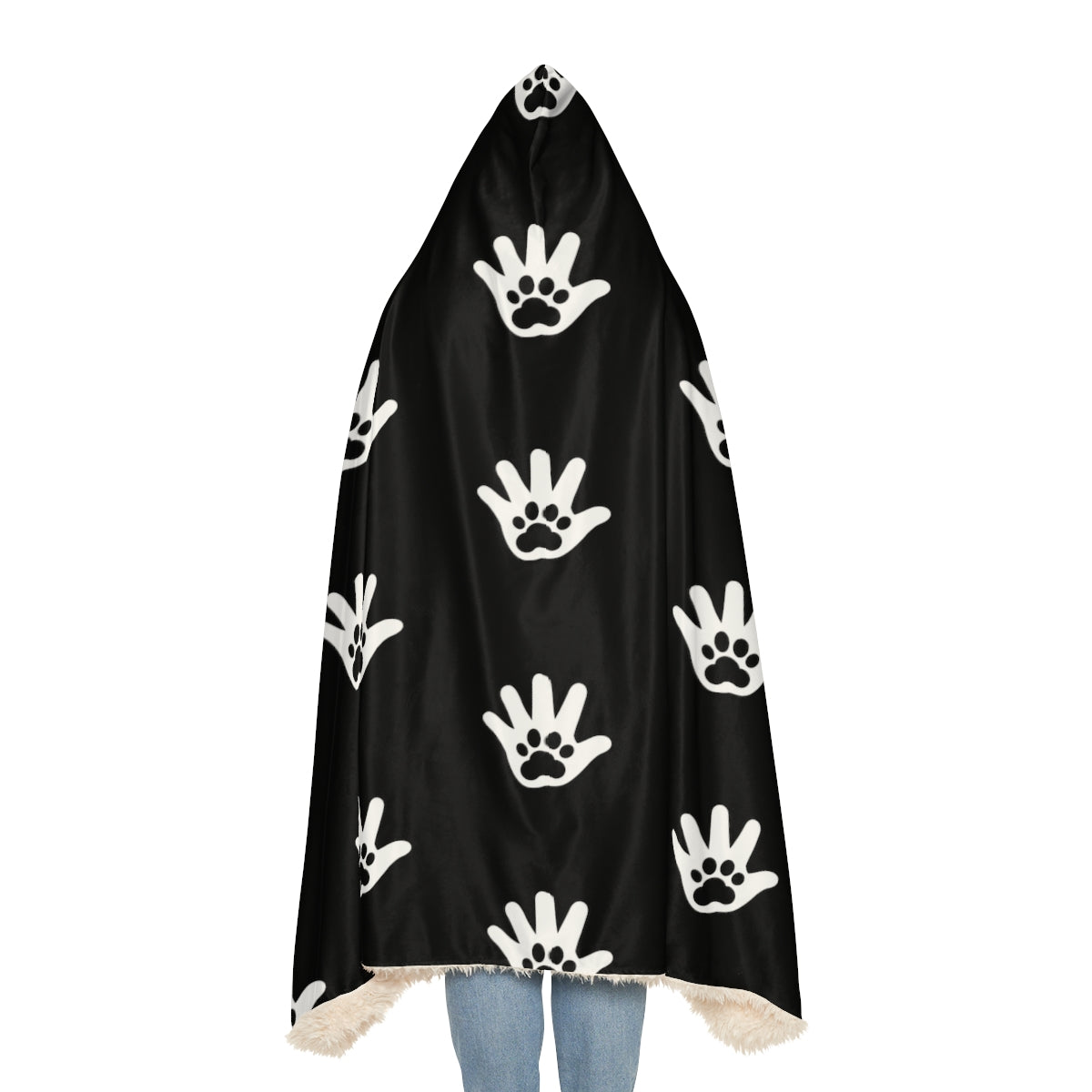 Paw n' Hand Snuggle Blanket - Black