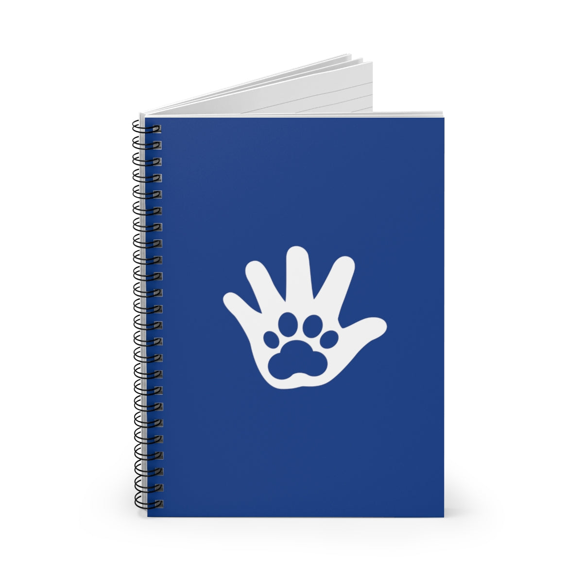Paw n' Hand Spiral Ruled Line Notebook - Blue