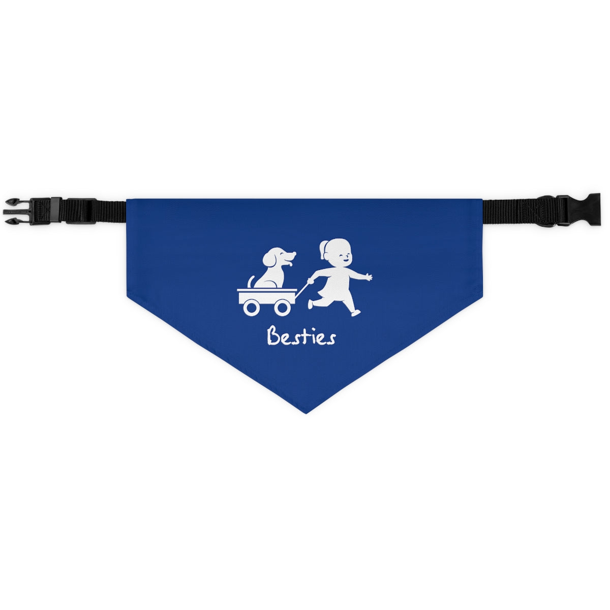 Besties/Blue Pet Bandana Collar