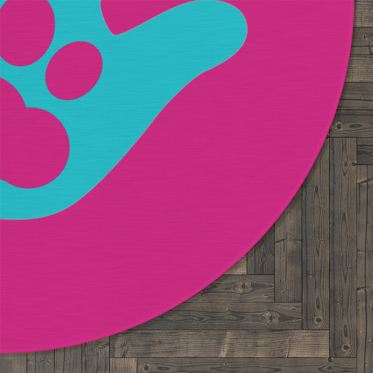 Paw n' Hand Round Rug - Special Edition Pink