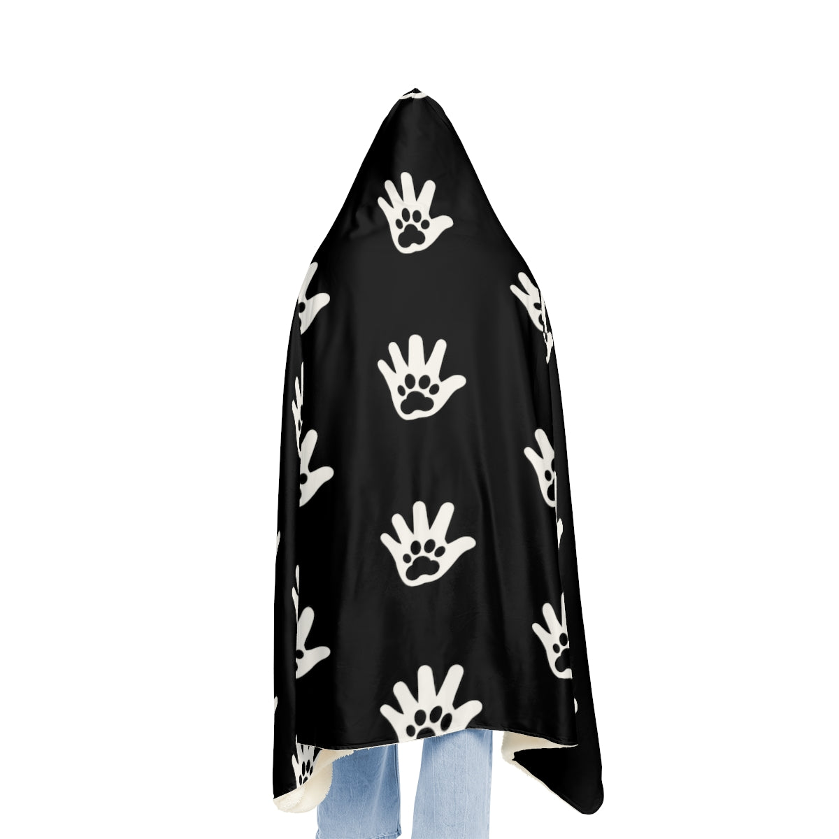 Paw n' Hand Snuggle Blanket - Black
