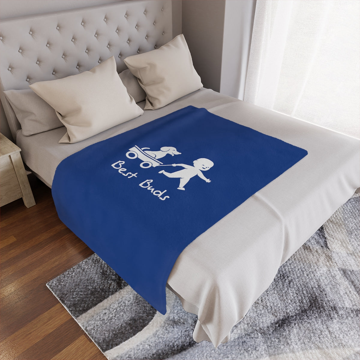 Best Buds Minky Blanket - Blue