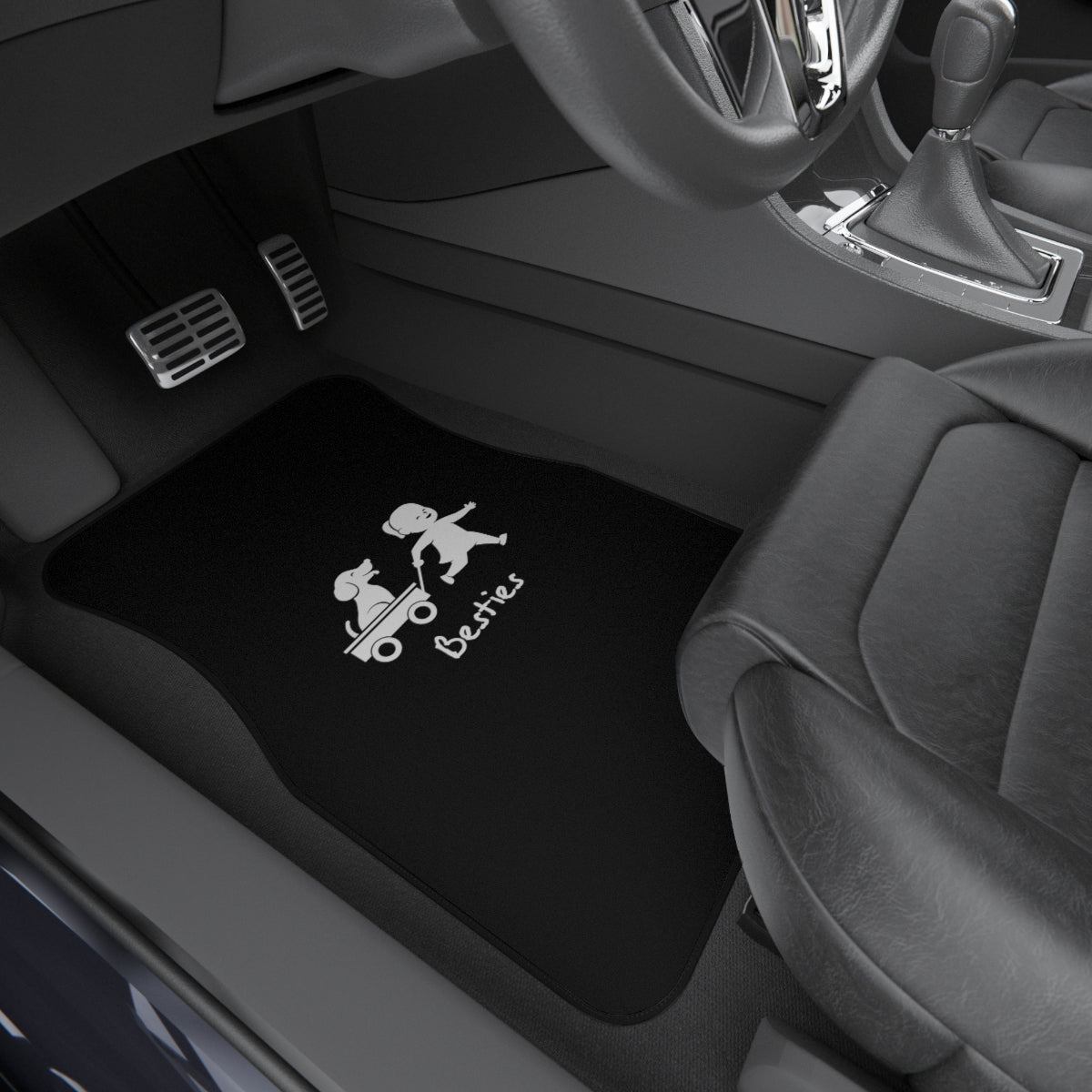 Besties Car Mats (2x Front) - Black