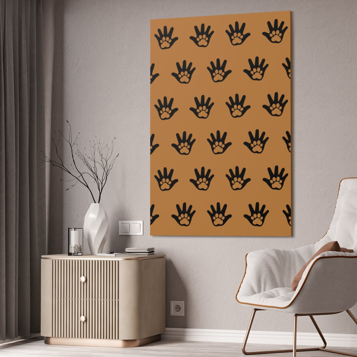 Paws n' Hands Canvas Stretched, 1.5'' - Special Edition Brown