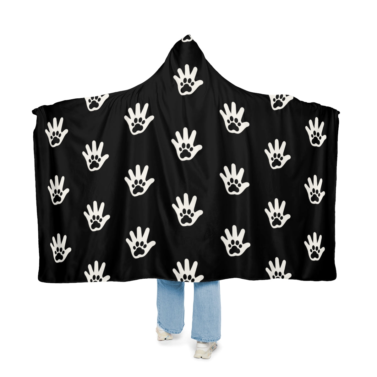 Paw n' Hand Snuggle Blanket - Black