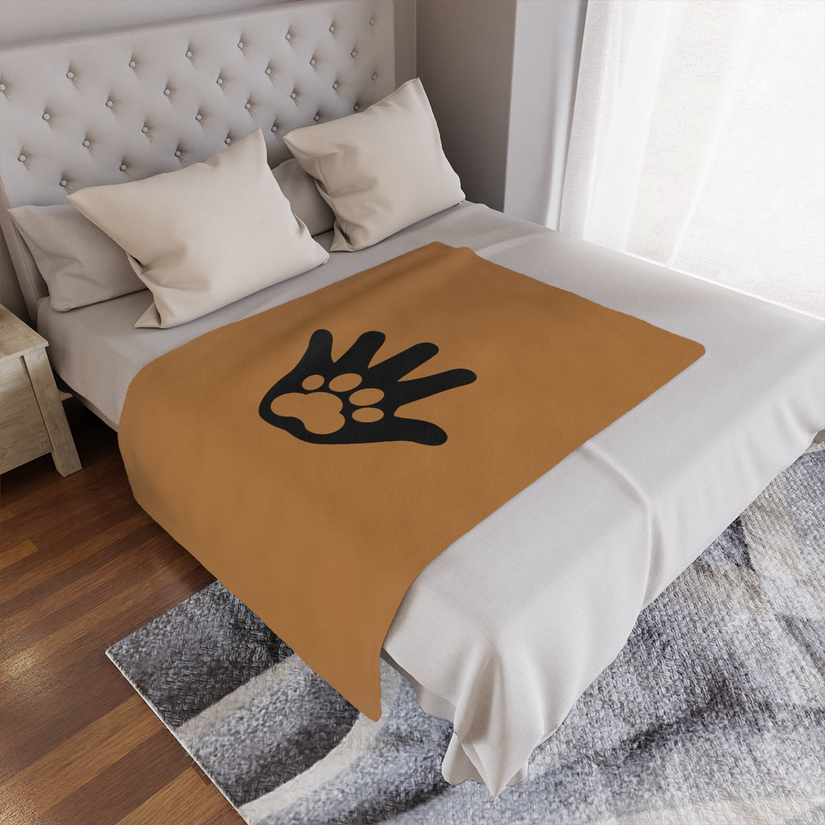 Paw n' Hand Minky Blanket - Special Edition Brown