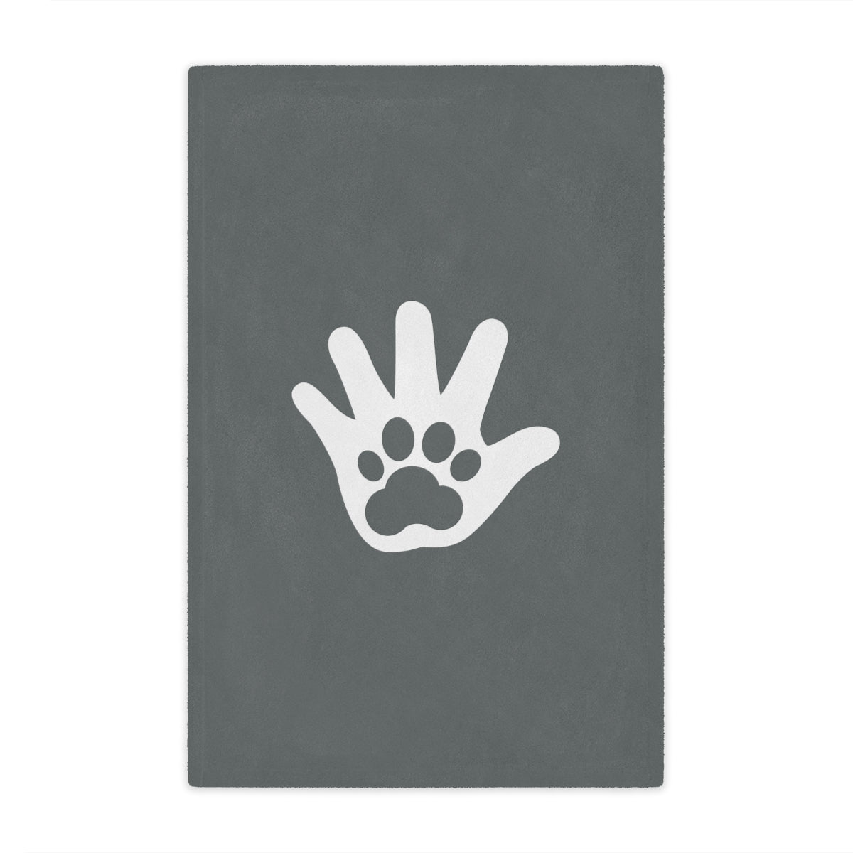 Paw n' Hand Minky Blanket - Gray