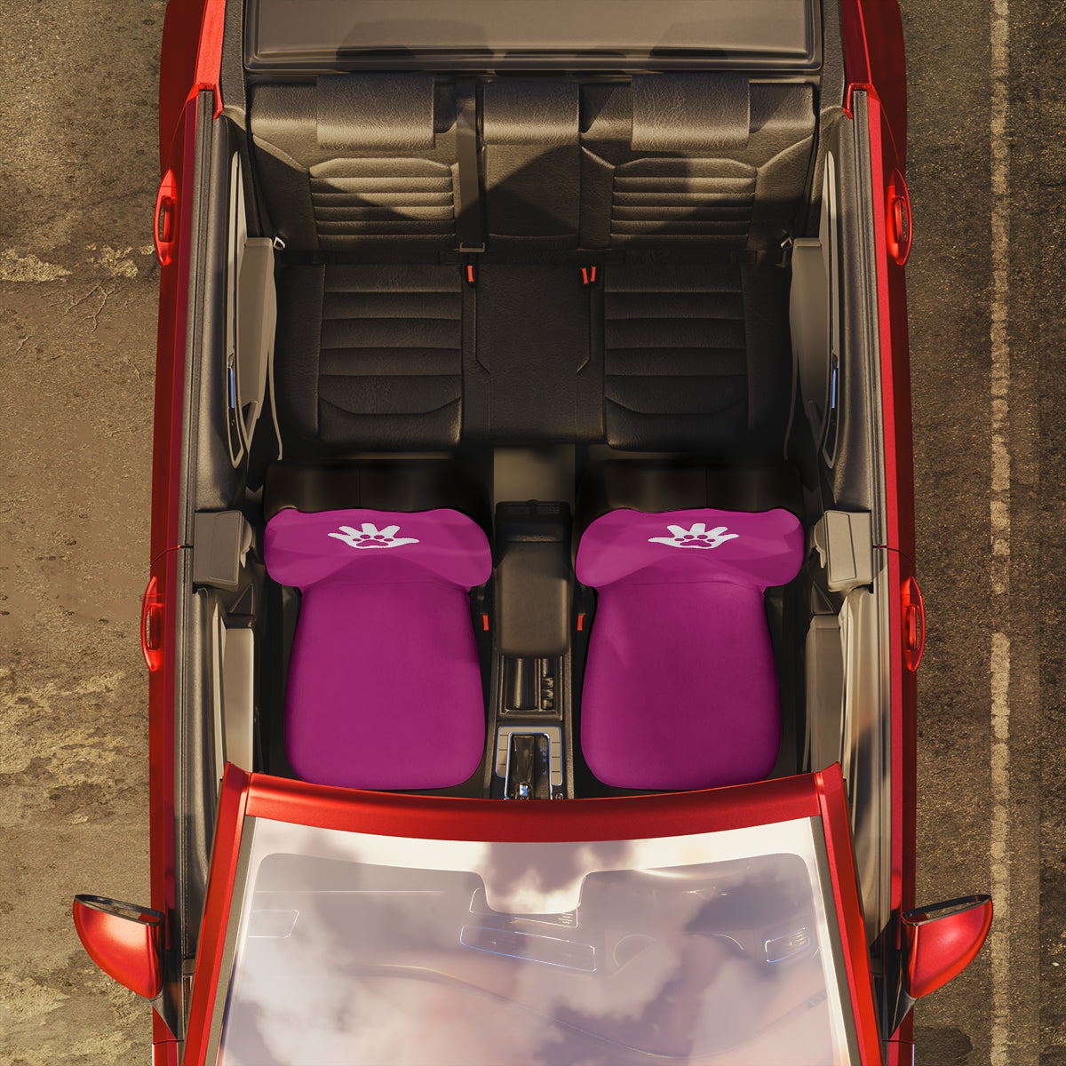 Paw n' Hand Polyester Car Seat Covers - Pink