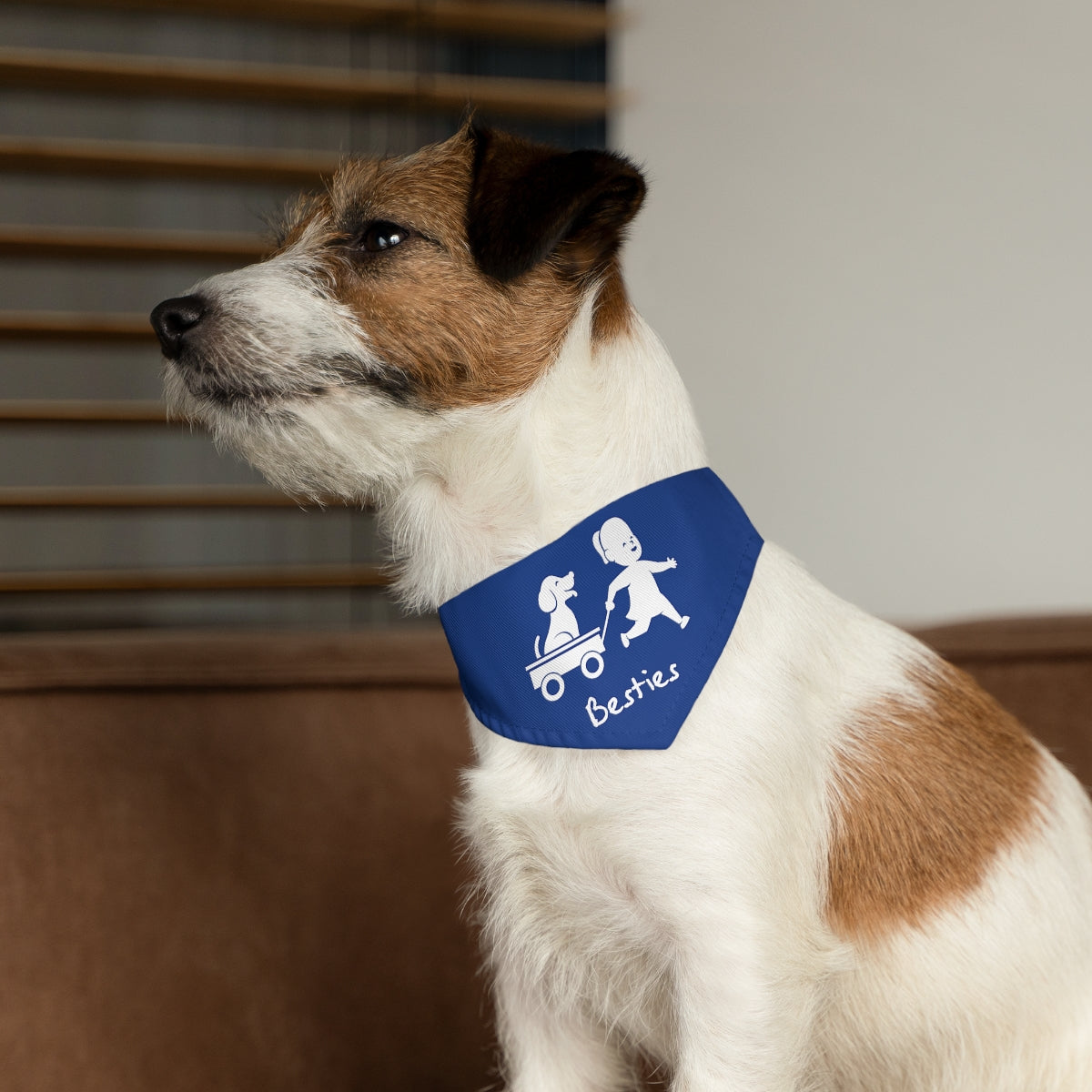 Besties/Blue Pet Bandana Collar