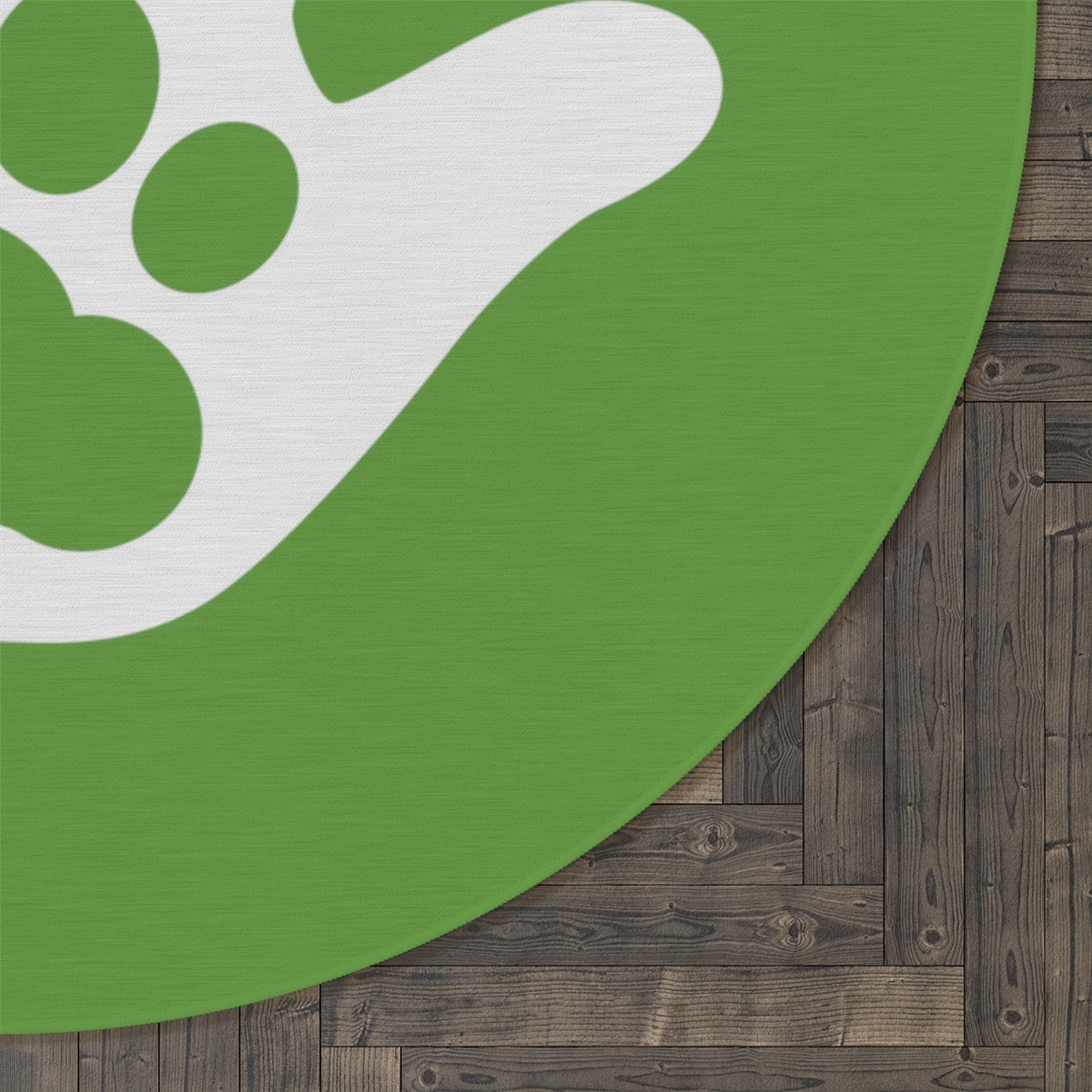 Paw n' Hand Round Rug - Fern Green