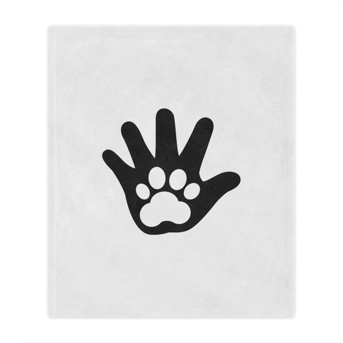 Paw n' Hand Minky Blanket - White