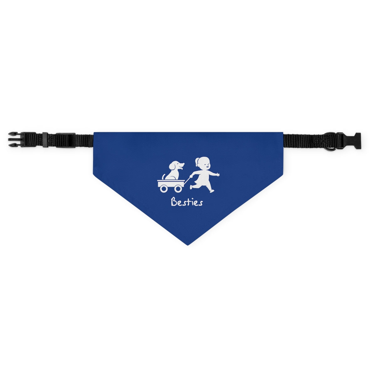 Besties/Blue Pet Bandana Collar