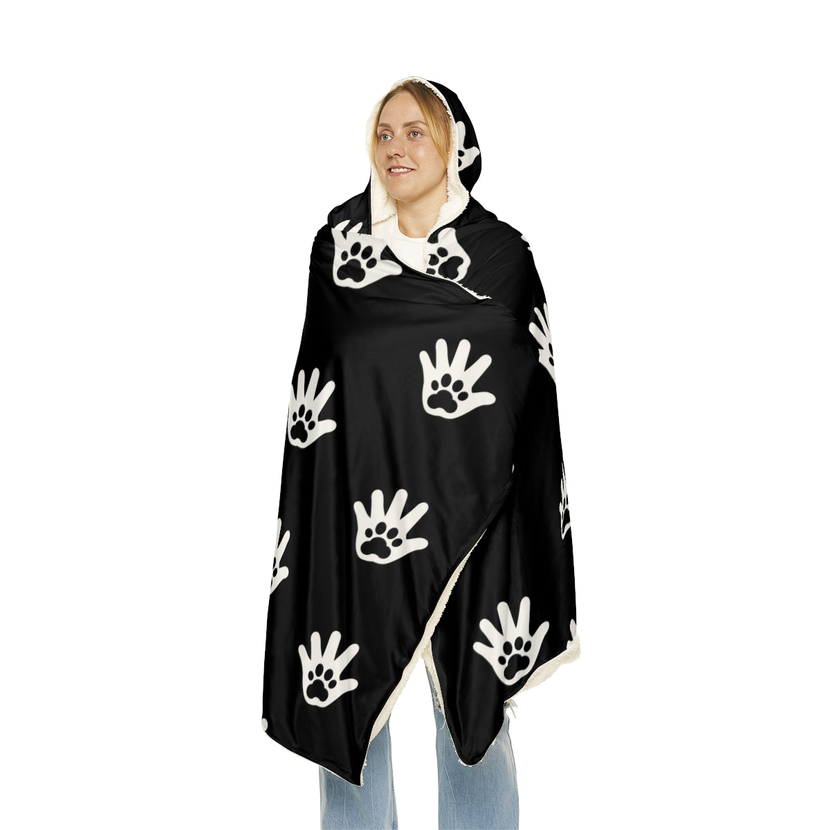 Paw n' Hand Snuggle Blanket - Black