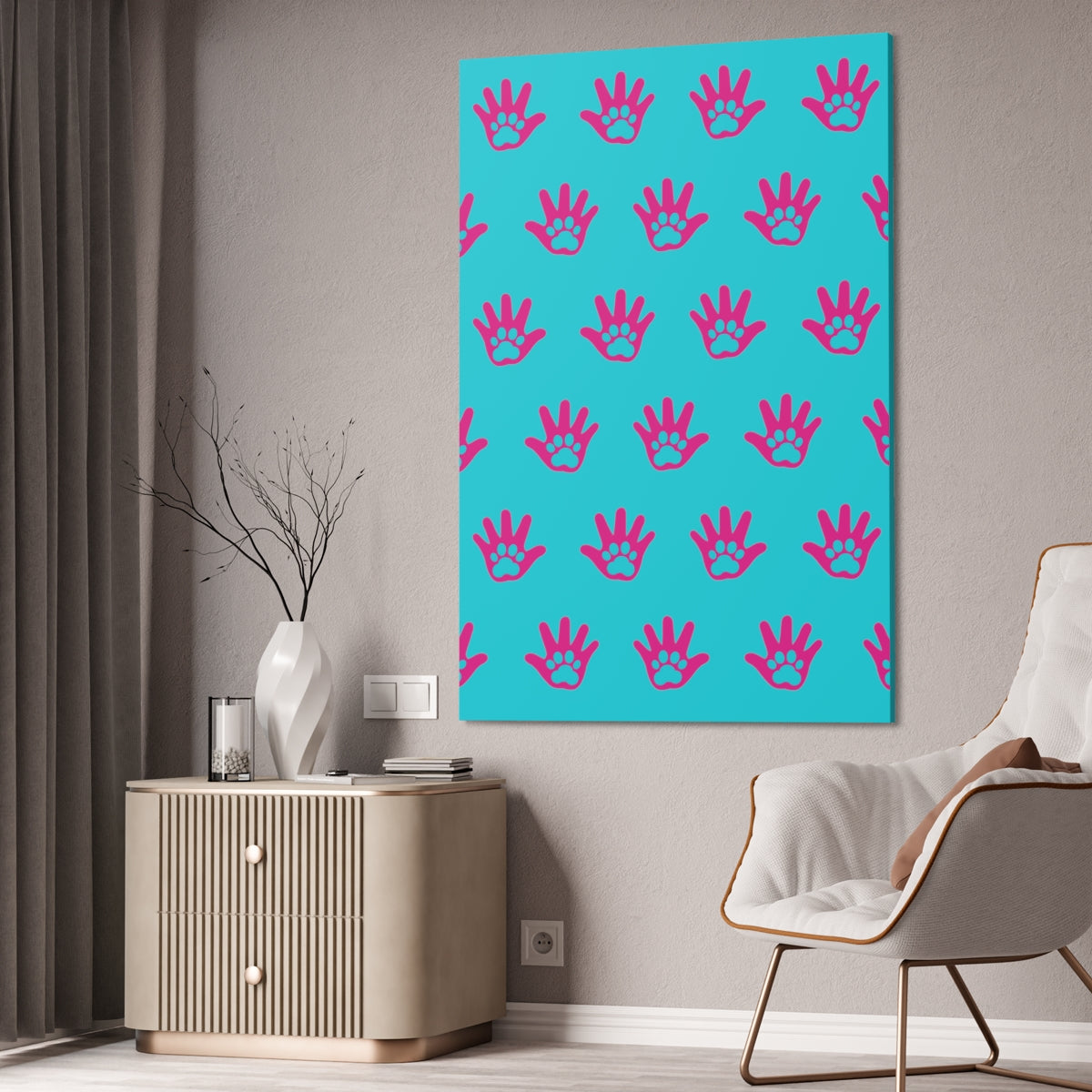 Paws n' Hands Canvas Stretched, 1.5'' - Special Edition blue