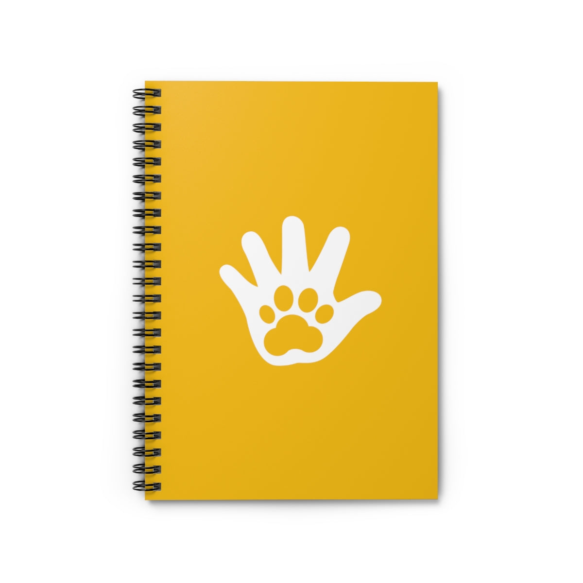 Paw n' Hand Spiral Ruled Line Notebook - Yellow