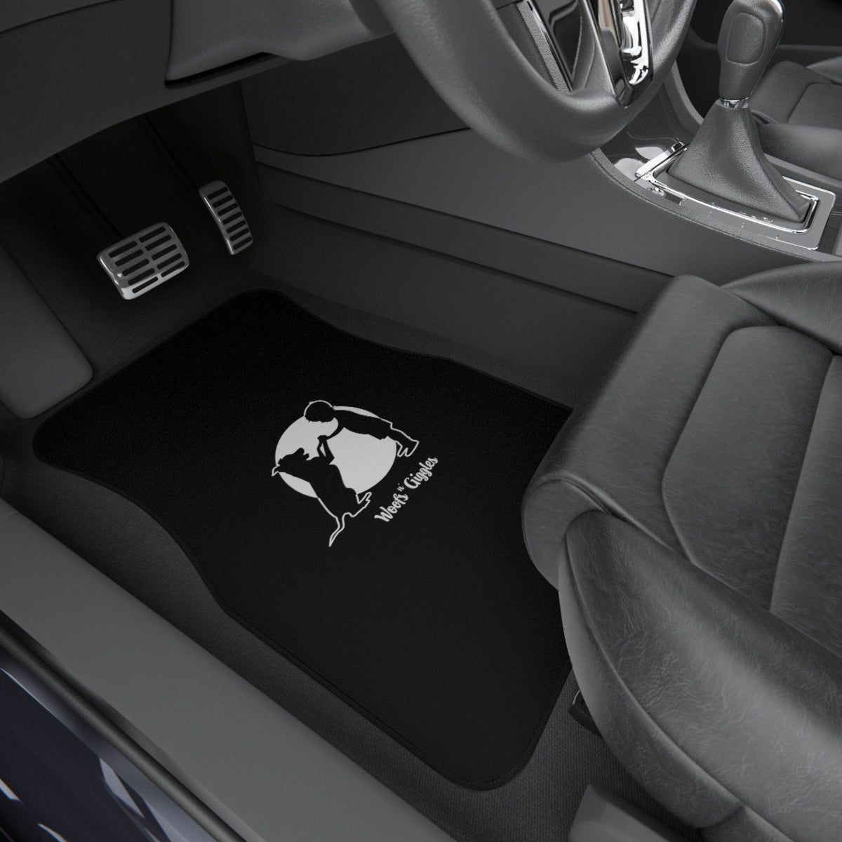 Woofs n' Giggles Car Mats (2x Front) - Black