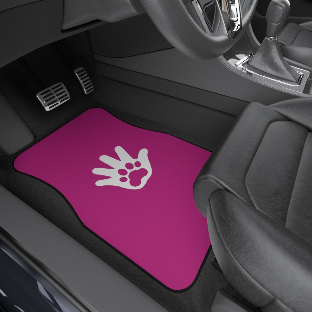 Paw n' Hand Car Mats (2x Front) - Pink