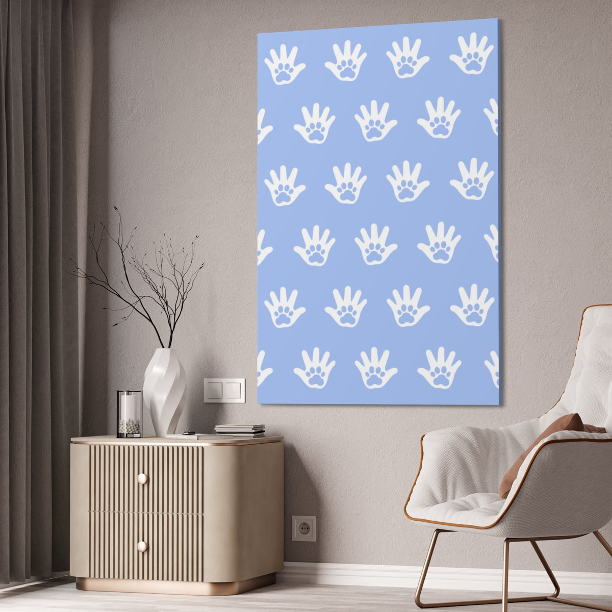 Paws n' Hands Canvas Stretched, 1.5'' - Sky Blue