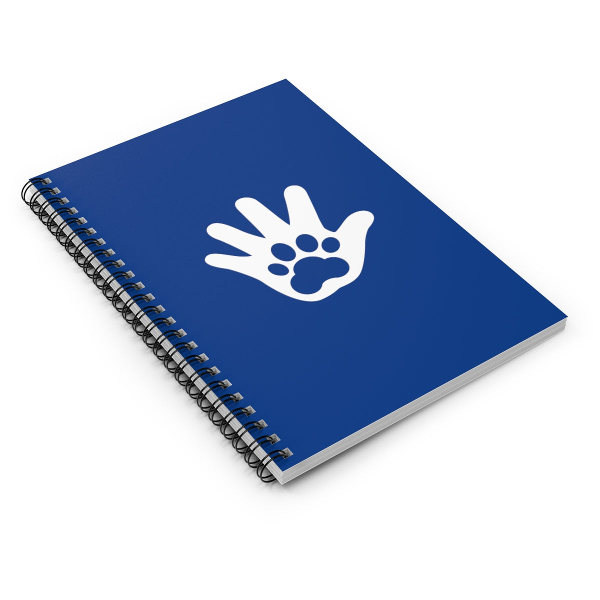 Paw n' Hand Spiral Ruled Line Notebook - Blue