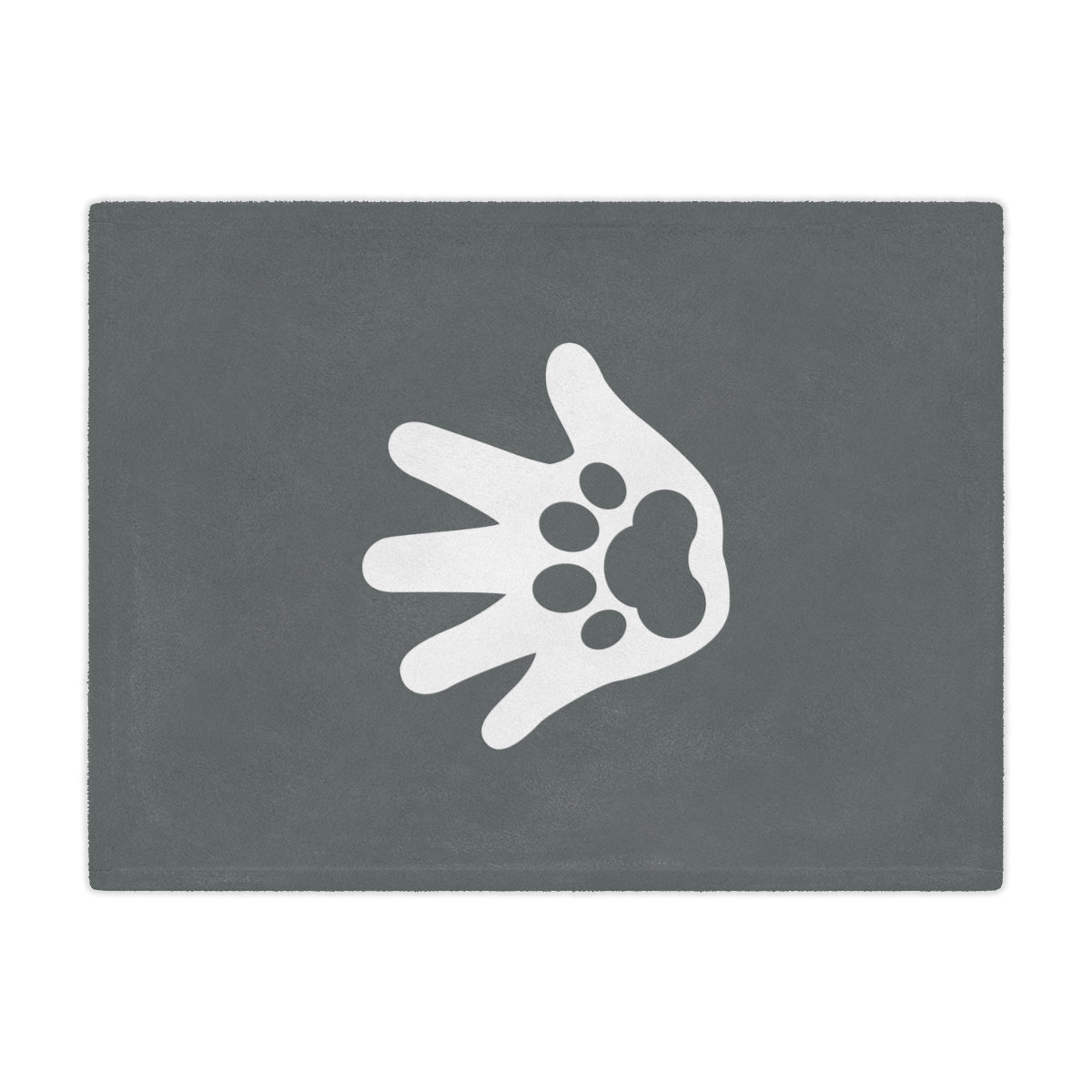 Paw n' Hand Minky Blanket - Gray