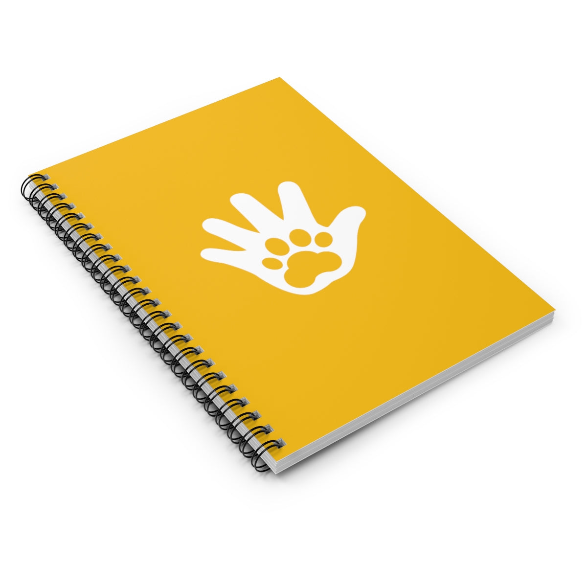 Paw n' Hand Spiral Ruled Line Notebook - Yellow