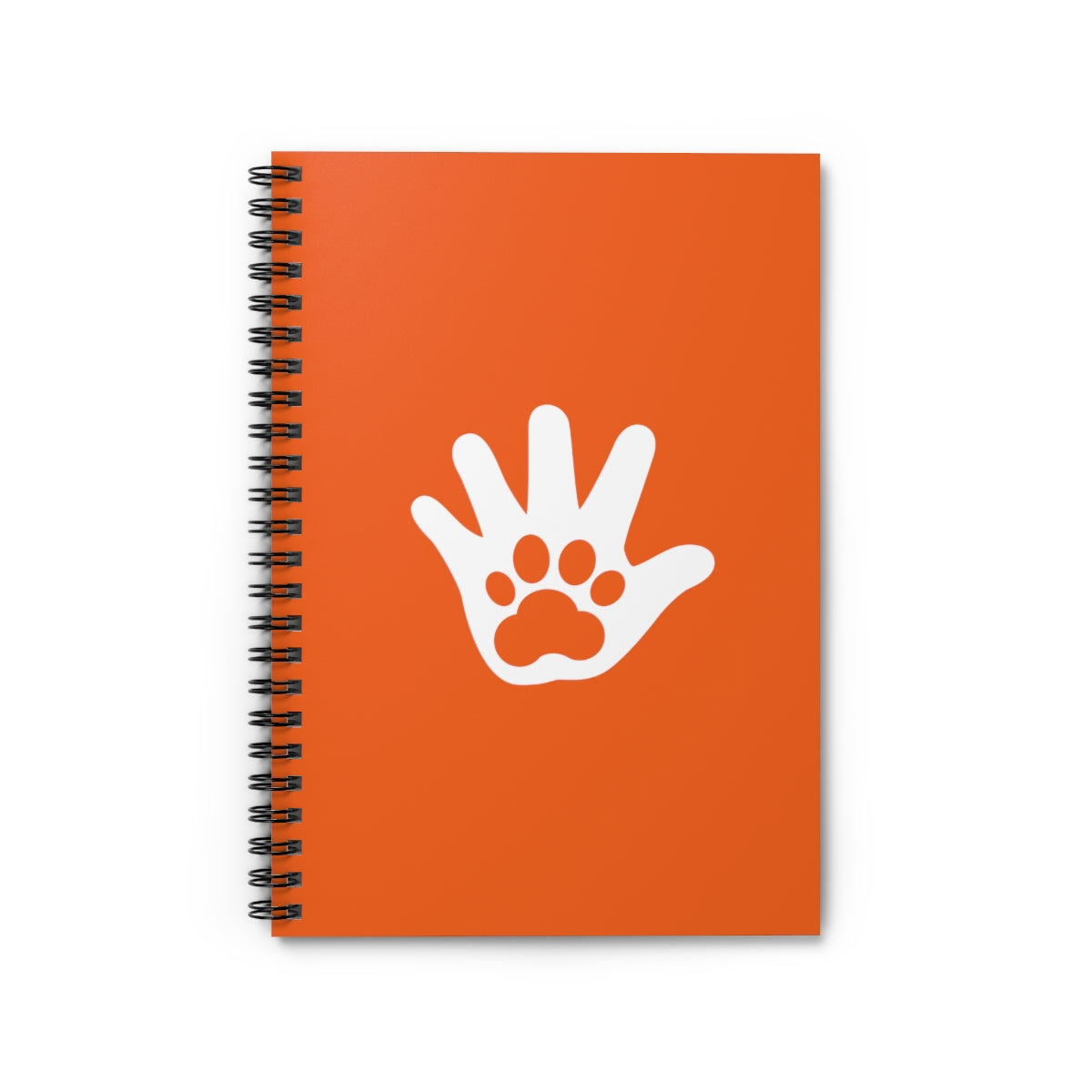 Paw n' Hand Spiral Ruled Line Notebook - Orange