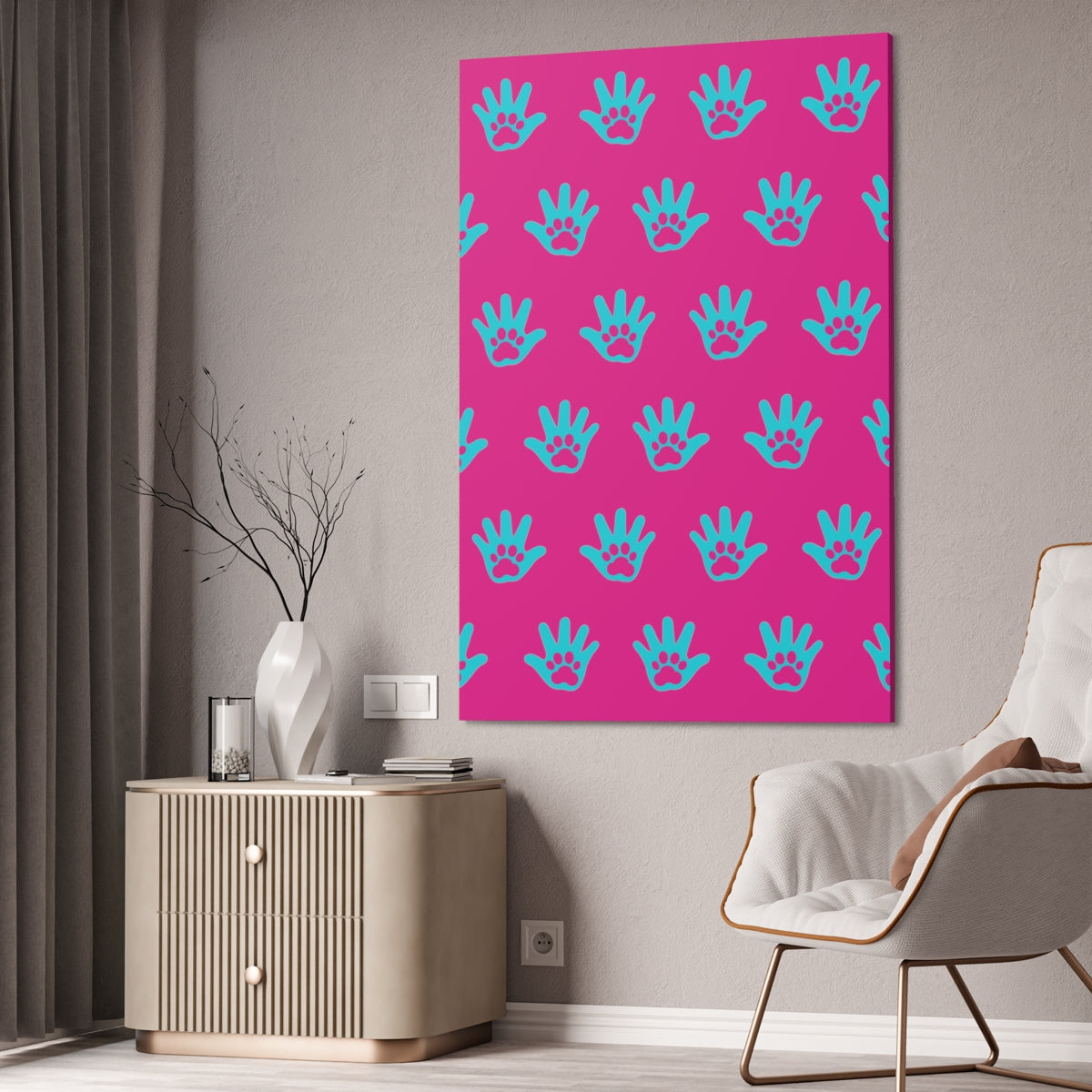 Paws n' Hands Canvas Stretched, 1.5'' - Special Edition Pink