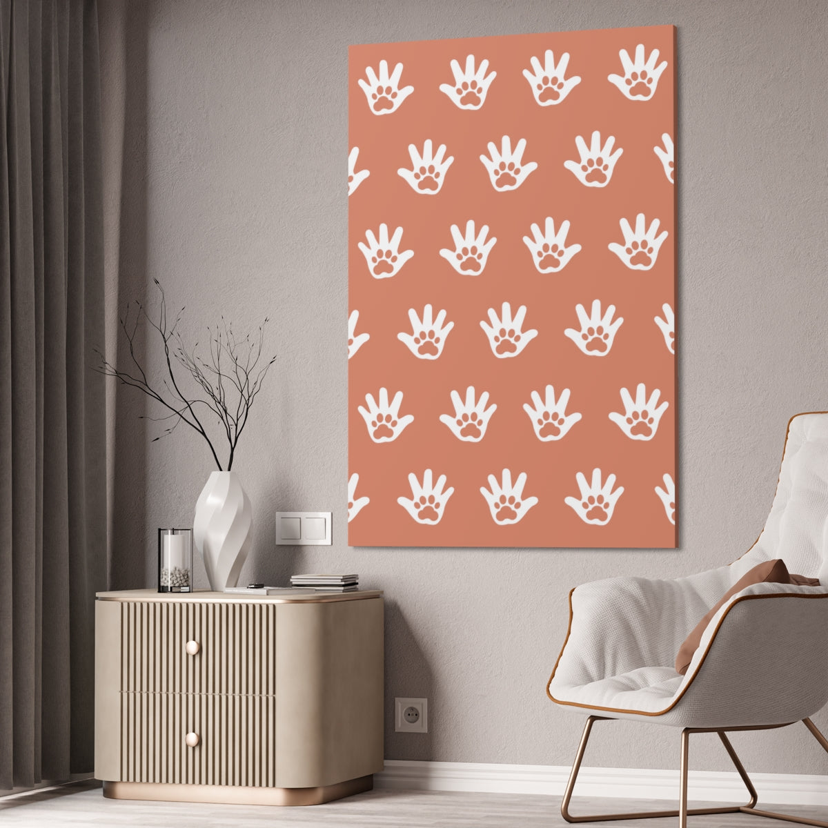 Paws n' Hands Canvas Stretched, 1.5'' - Cinnamon Brown