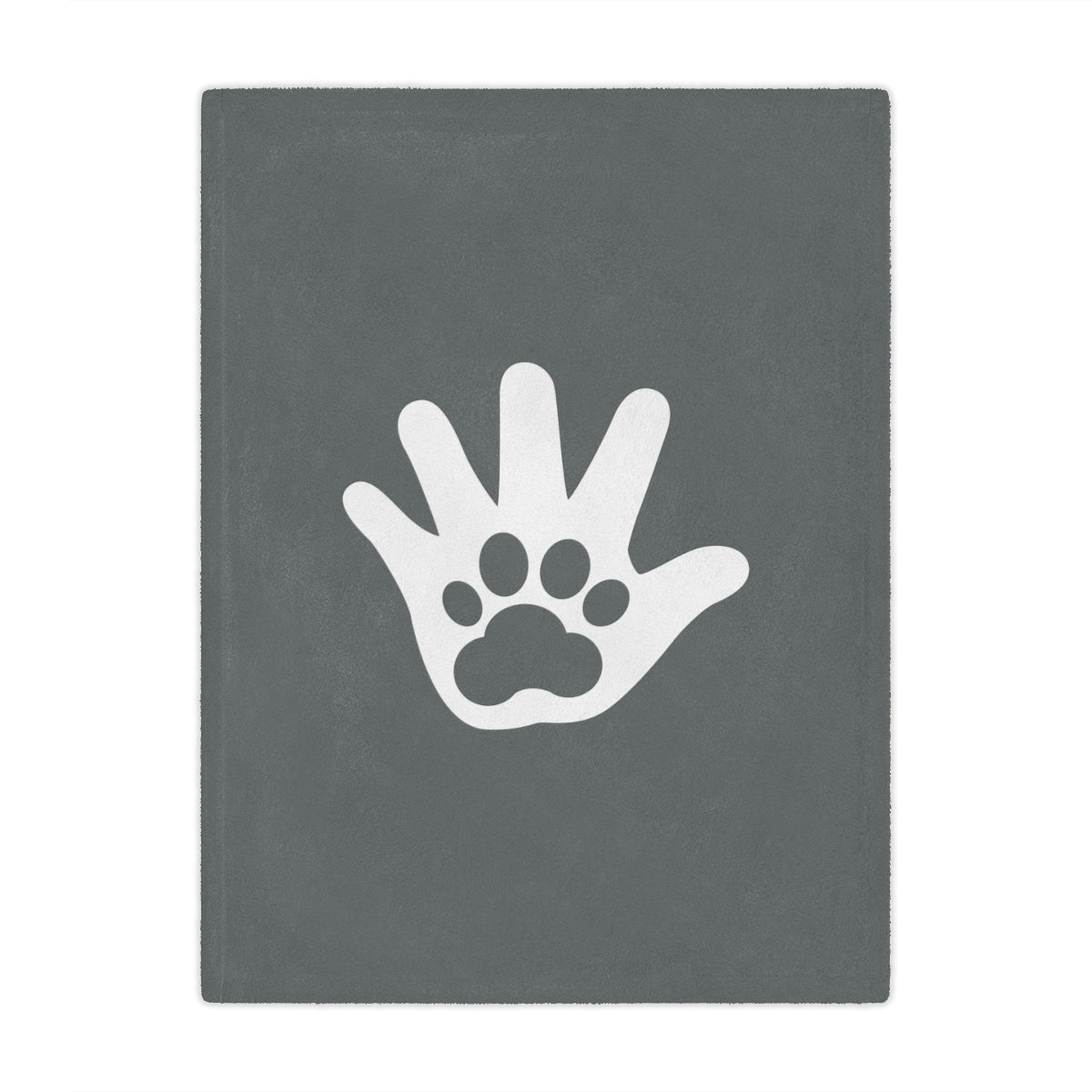 Paw n' Hand Minky Blanket - Gray