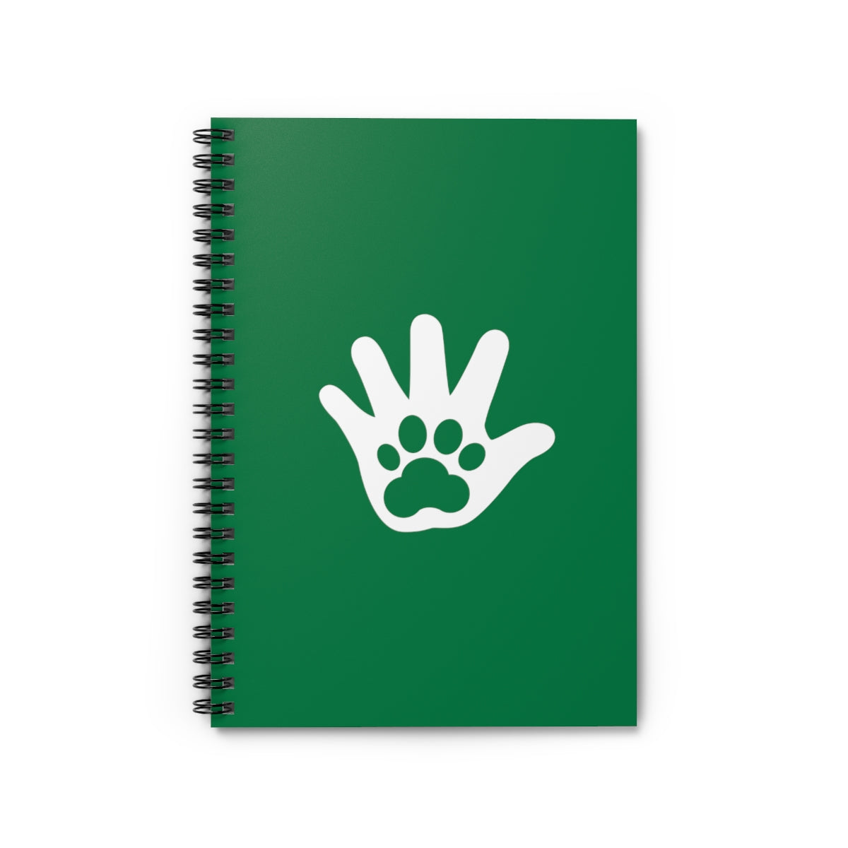 Paw n' Hand Spiral Ruled Line Notebook - Green