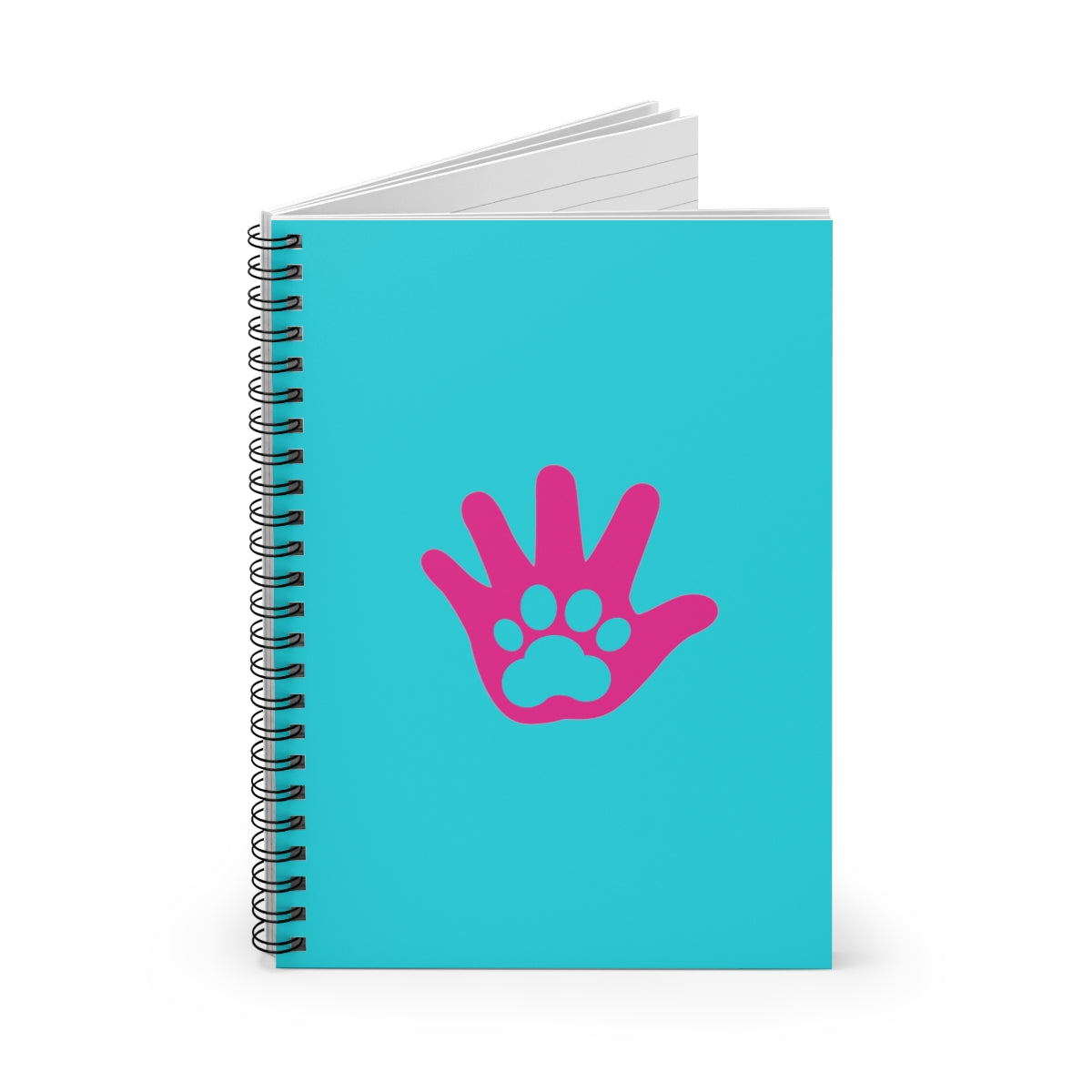 Paw n' Hand Spiral Ruled Line Notebook - Special Edition Blue