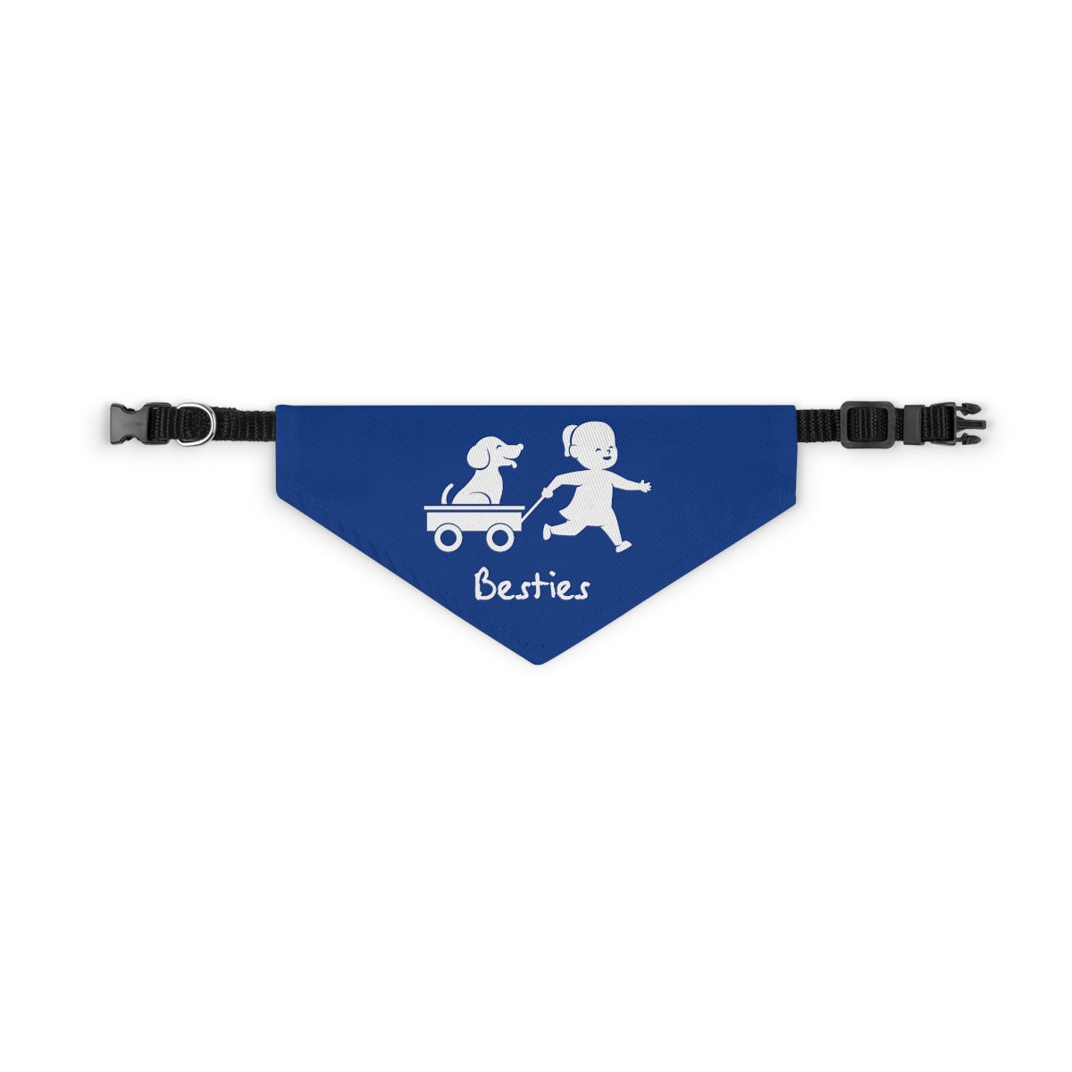 Besties/Blue Pet Bandana Collar