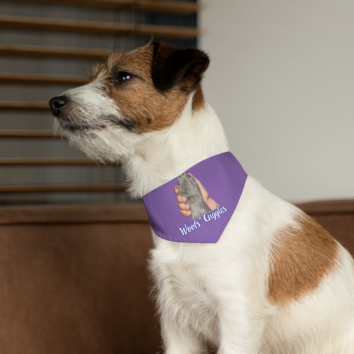 Tan/Gray Pet Bandana Collar