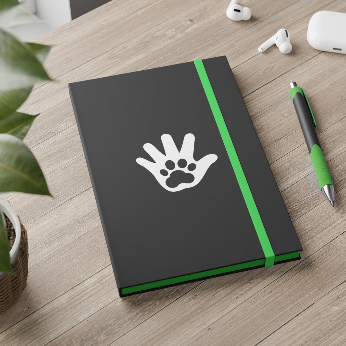 Paw n' Hand Ruled Notebook - Color Contrast