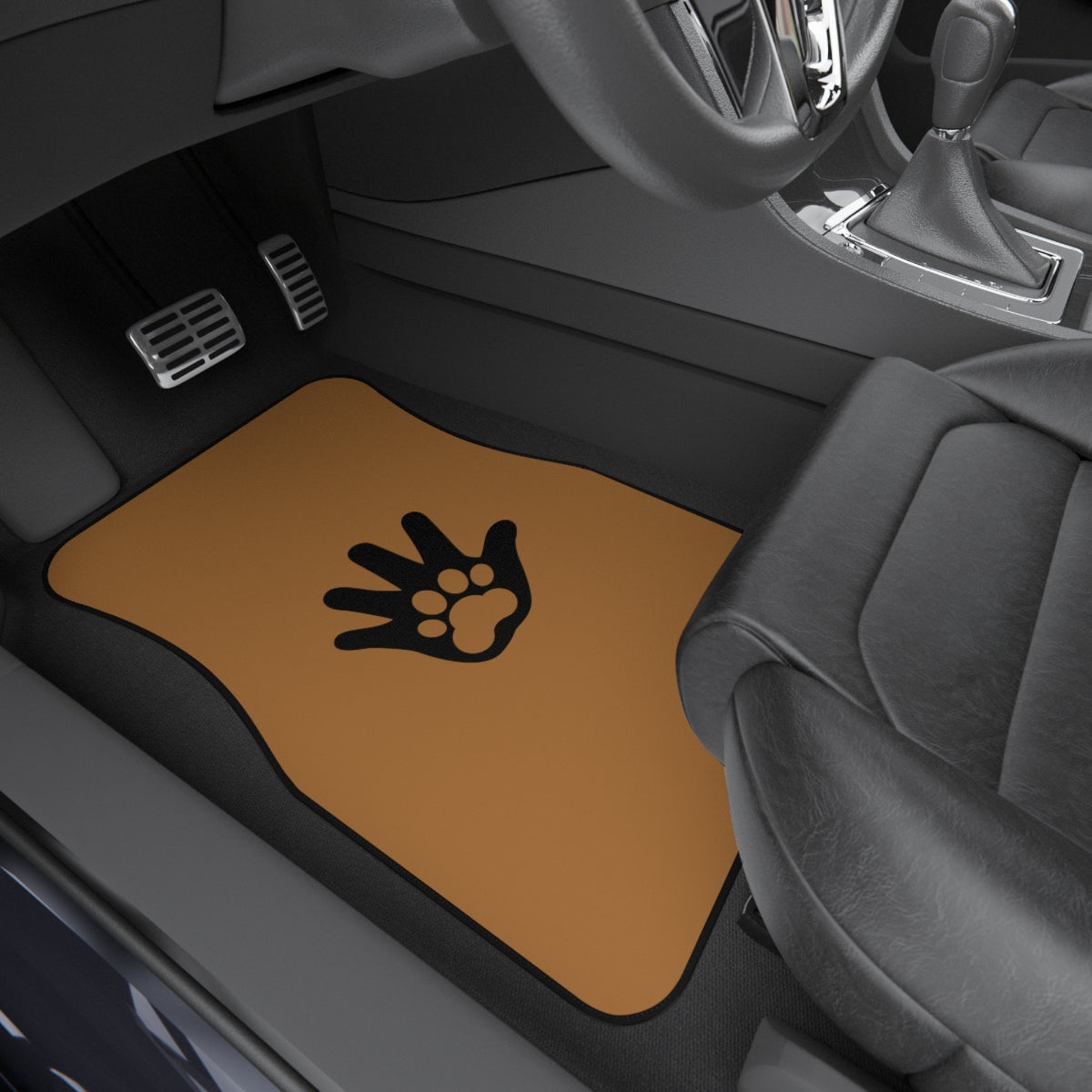 Paw n' Hand Car Mats (2x Front) - Brown