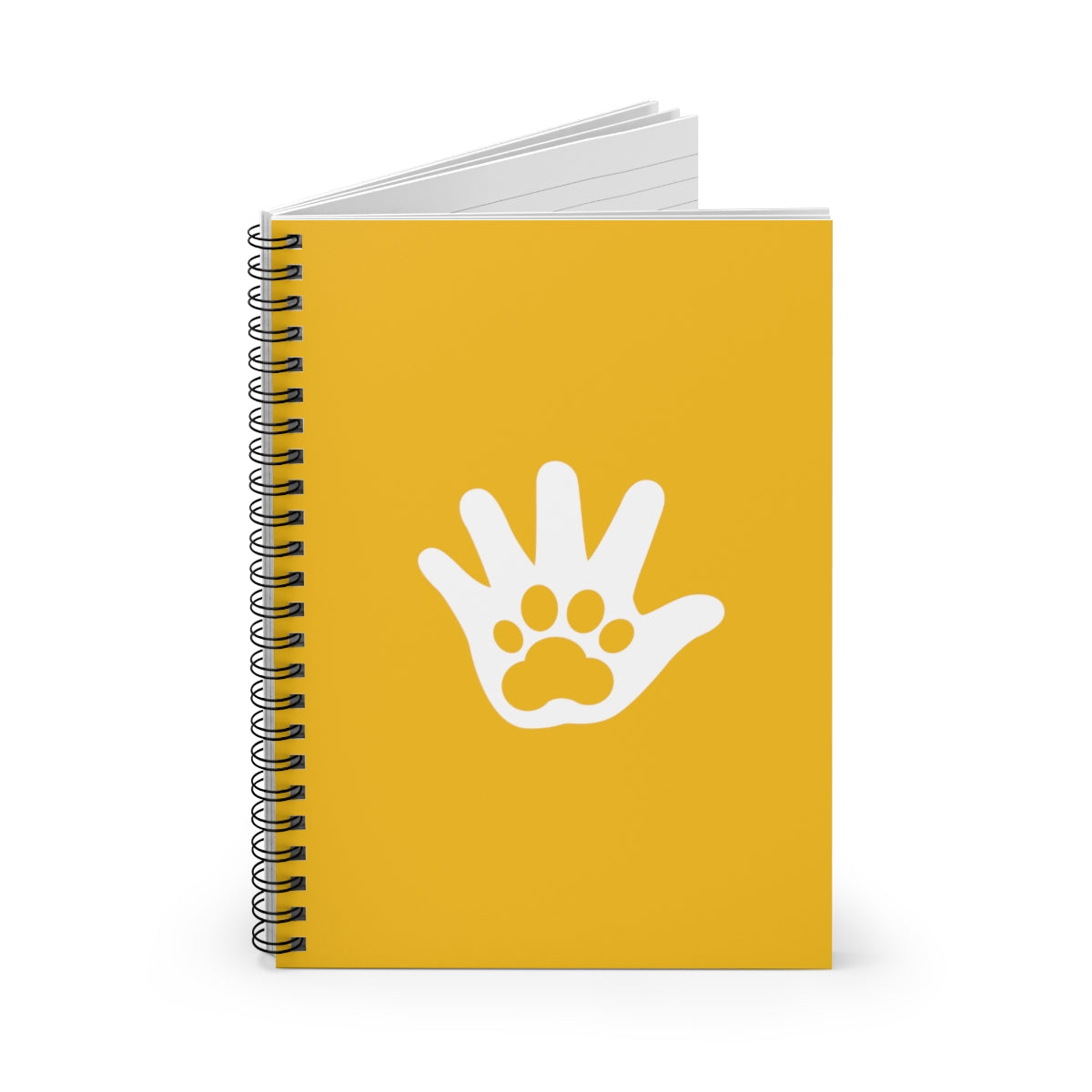 Paw n' Hand Spiral Ruled Line Notebook - Yellow