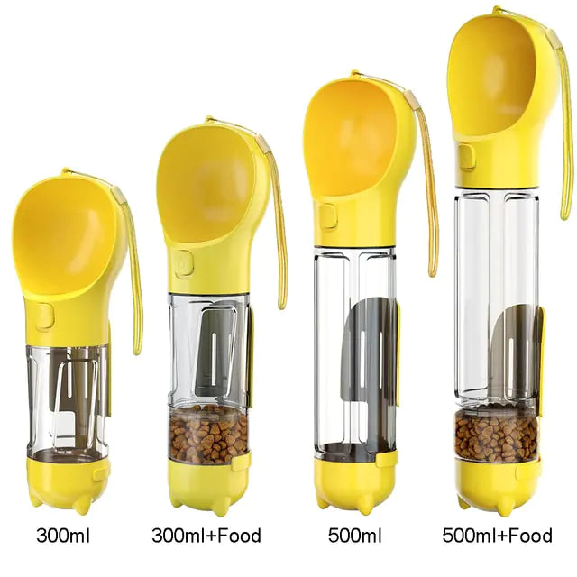 Travel Friendly All-in-One Dog Water Bottle, Snack, and Scooper