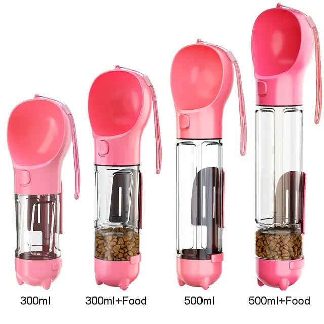 Travel Friendly All-in-One Dog Water Bottle, Snack, and Scooper