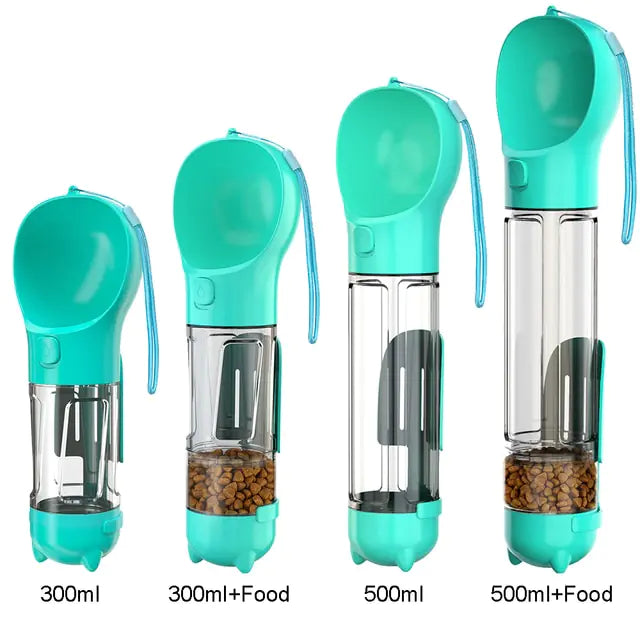 Travel Friendly All-in-One Dog Water Bottle, Snack, and Scooper