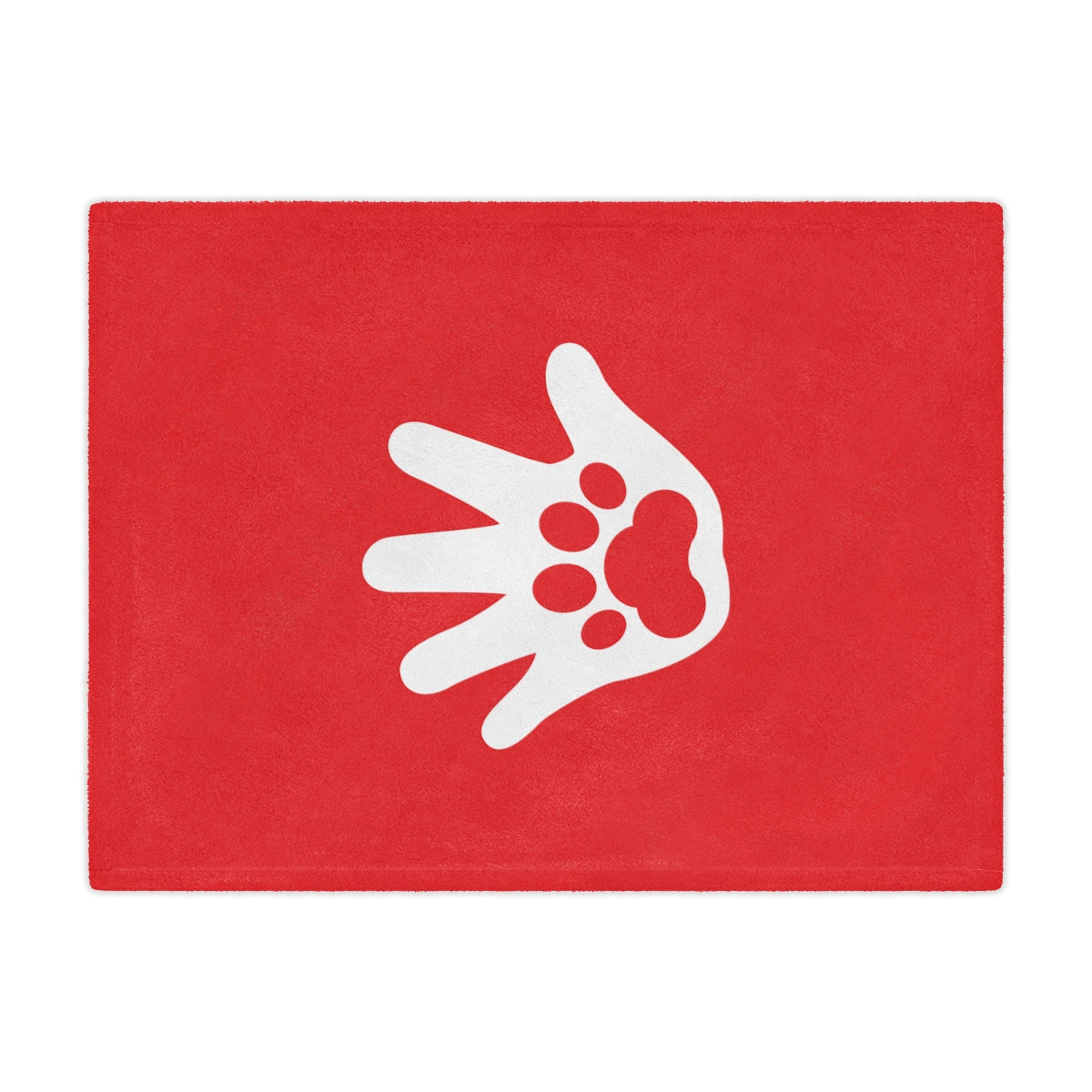 Paw n' Hand Minky Blanket - Red