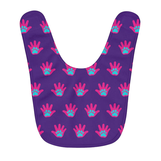 Paws n' Hands Fleece Baby Bib - Purple